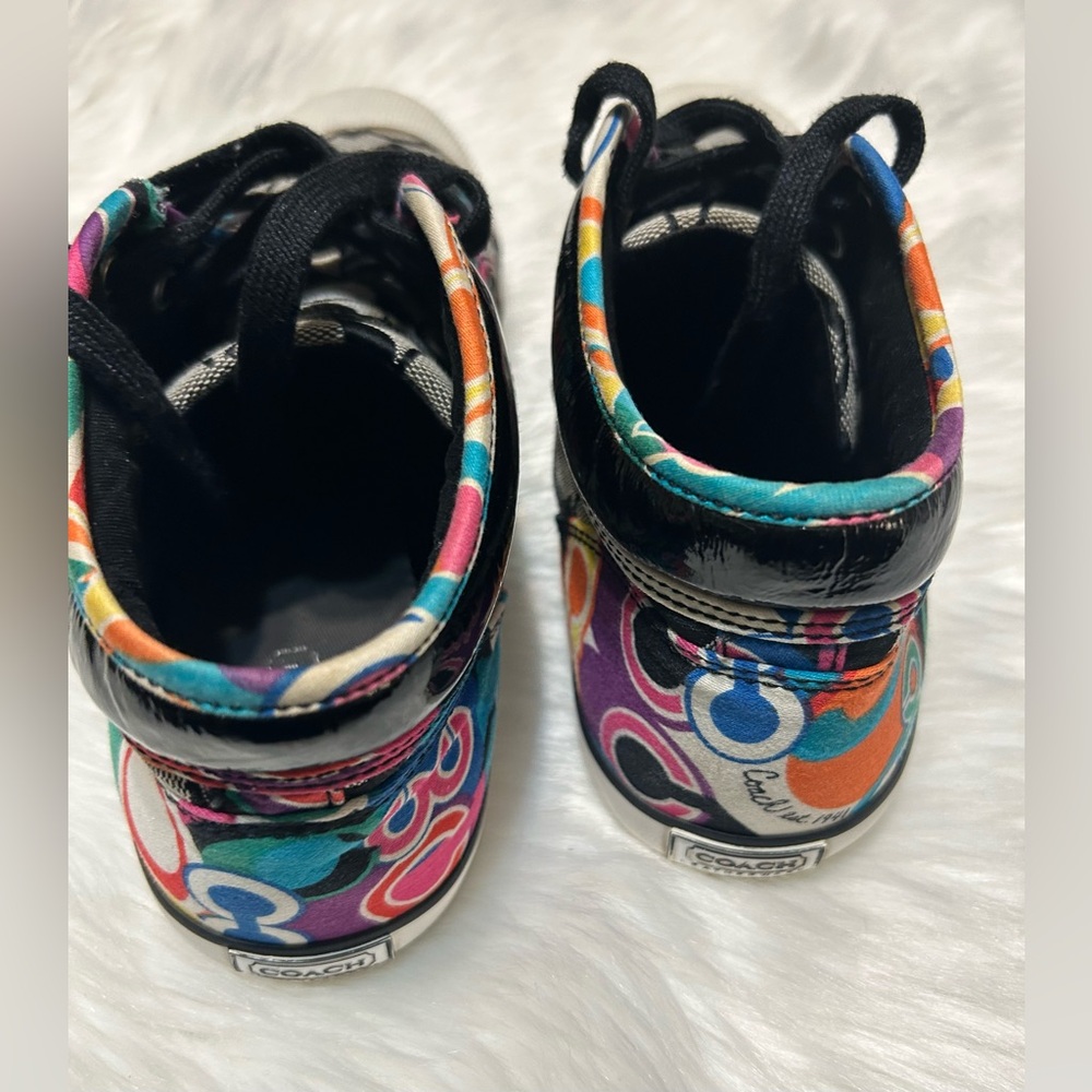 Coach Vintage Zoe Multicolor Signature Logo Patterned Sneakers - Picture 6 of 9